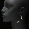 Linked Rivulets 1 – Drop Earrings, in Sterling Silver - Image 2