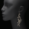 E015 Linked Rivulets 7 – Drop Earrings, in Sterling Silver - Image 2